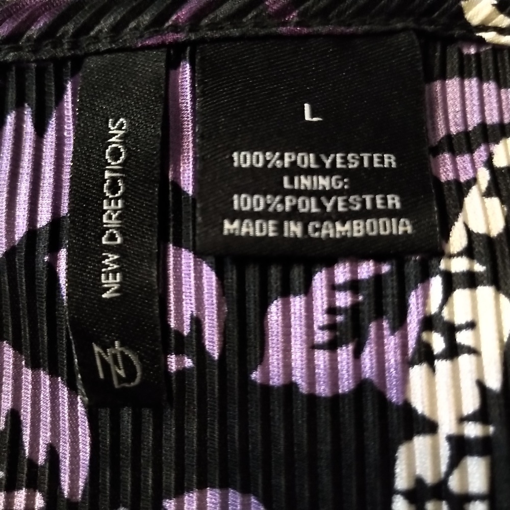 New Directions Zany Floral Top Like New L - Picture 3 of 4